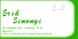 erik simonyi business card